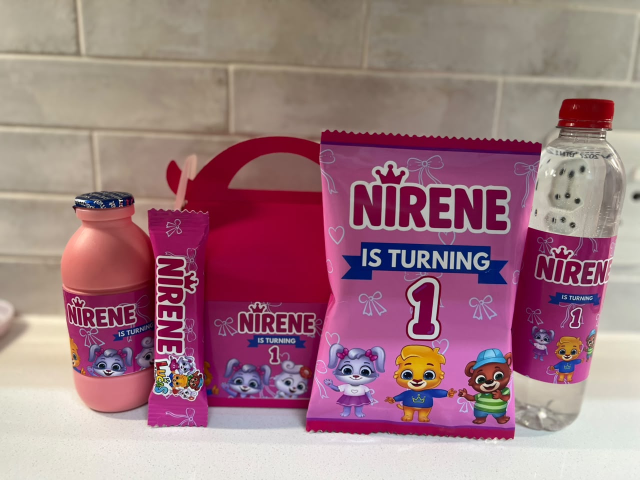Pink personalised birthday party pack